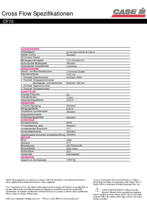 Combine Harvesters Case IH CF 70 Cross Flow A3
