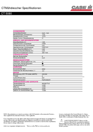 Biçer döver Case IH CT 5080