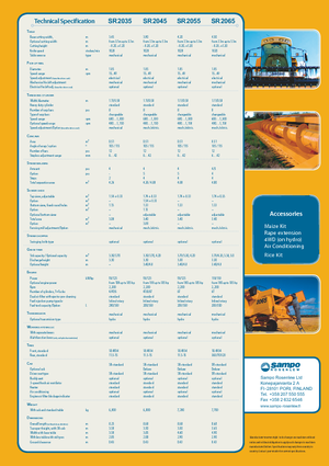 Combine Harvesters Sampo Rosenlew SR 2065 Spezial