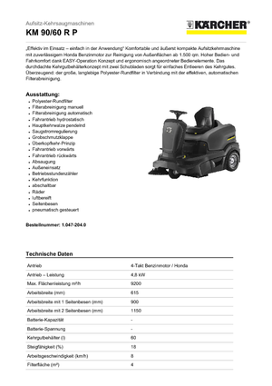 Kompakt süpürücüler Kärcher KM 90/60 R P
