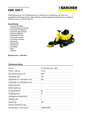 Compact Sweepers Kärcher KMR 1000 T