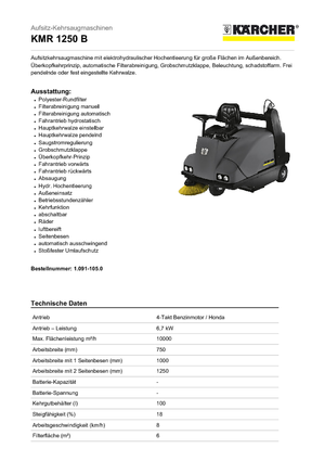 Kompakt süpürücüler Kärcher KMR 1250 B