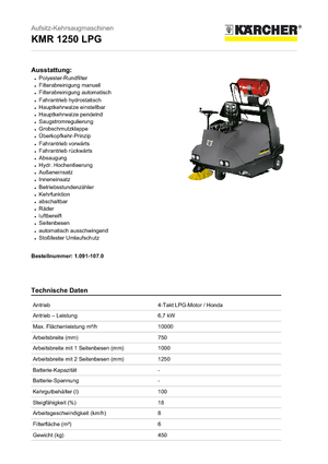Kompakt süpürücüler Kärcher KMR 1250 LPG