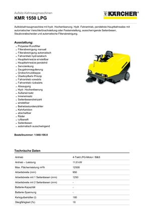 Kompakt süpürücüler Kärcher KMR 1550 LPG