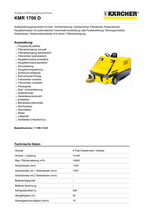 Compact Sweepers Kärcher KMR 1700 D