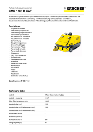 Kompakt süpürücüler Kärcher KMR 1700 D KAT