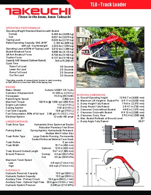 Skid Steer Loaders Takeuchi TL 8 