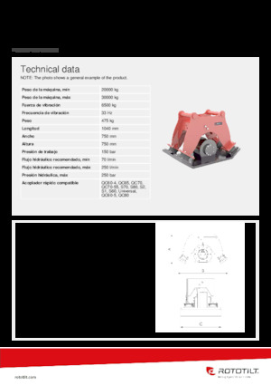 Compactors for Hydraulic excavators Rototilt® C65