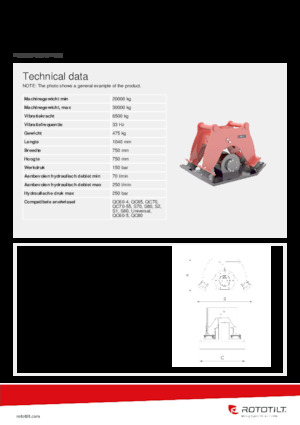 Compactors for Hydraulic excavators Rototilt® C65