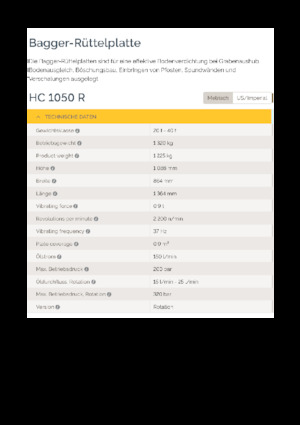 Montajlı yüzey vibratörleri Epiroc HC 1050 R 