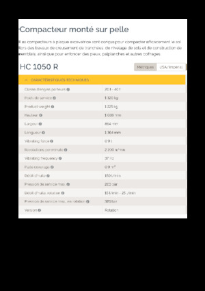 Montajlı yüzey vibratörleri Epiroc HC 1050 R 
