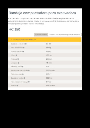 Compactors for Hydraulic excavators Epiroc HC 150