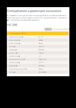 Compactors for Hydraulic excavators Epiroc HC 150