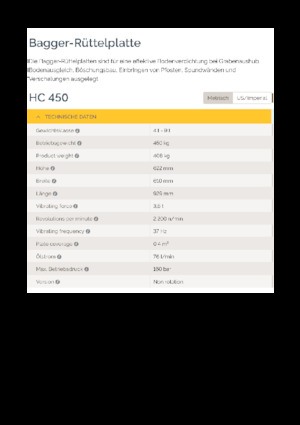 Montajlı yüzey vibratörleri Epiroc HC 450 