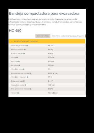 Montajlı yüzey vibratörleri Epiroc HC 450 