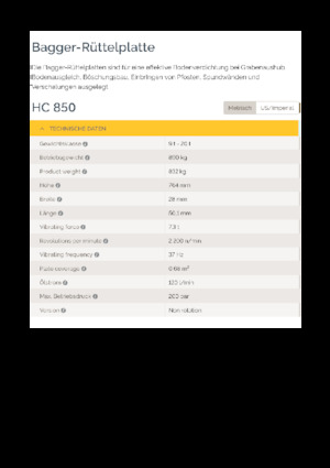 Montajlı yüzey vibratörleri Epiroc HC 850 