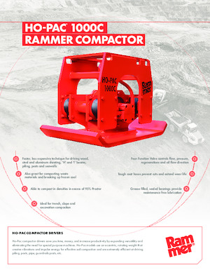 Compactors for Hydraulic excavators Rammer Ho-Pac 1000C