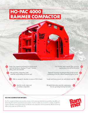Compactors for Hydraulic excavators Rammer Ho-Pac 4000