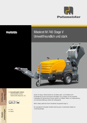 Compressed Air Conveyors Putzmeister M 740 DH