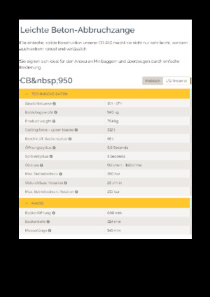 Concrete Crushers Epiroc CB 950