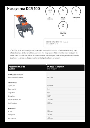 Concrete Crushers Husqvarna DCR 100