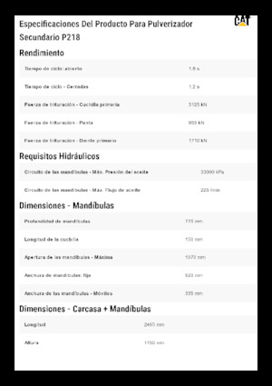 Concrete Pulverizers Caterpillar P218