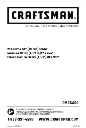 Akülü Açılı Öğütücüler Craftsman CMCG400B