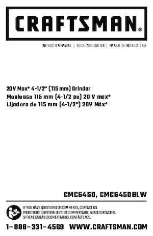 Akülü Açılı Öğütücüler Craftsman CMCG450B