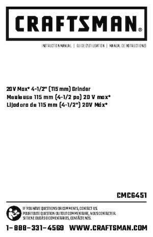 Akülü Açılı Öğütücüler Craftsman CMCG451B 