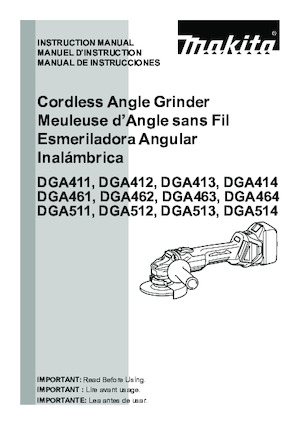 Cordless Angle Grinders Makita DGA513RTX1