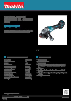 Cordless Angle Grinders Makita GA012GZ 