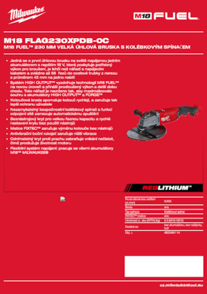 Cordless Angle Grinders Milwaukee M18 FLAG230XPDB-0C