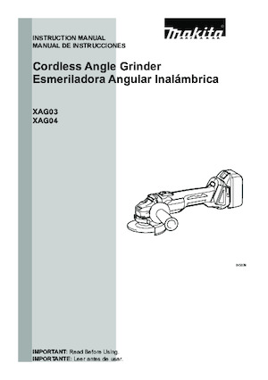 Cordless Angle Grinders Makita XAG04Z