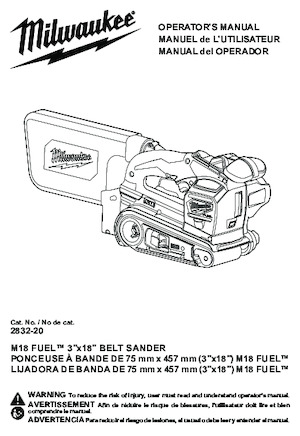 Cordless Belt Sanders Milwaukee 2832