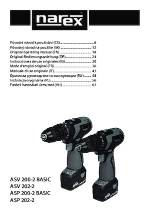 Cordless Drill & Screw Drivers Narex ASV 200-2