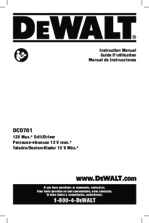 Cordless Drill & Screw Drivers DEWALT DCD701F2