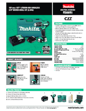 Cordless Drill & Screw Drivers Makita FD09R1