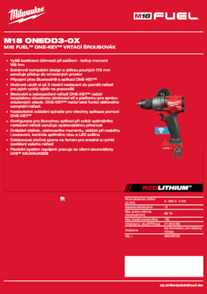 Cordless Drill & Screw Drivers Milwaukee M18 ONEDD3-0X