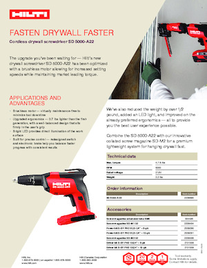 Akülü Matkap ve Tornavidalar Hilti SD 5000-A22 02 