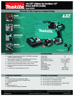 Cordless Drill & Screw Drivers Makita XFD03M 