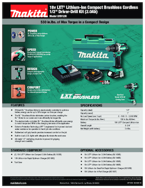 Cordless Drill & Screw Drivers Makita XFD12R