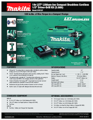 Cordless Drill & Screw Drivers Makita XFD12T