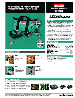 Cordless Drill & Screw Drivers Makita XFD131