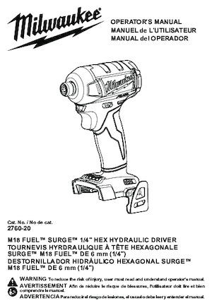 Cordless Impact Drivers & Wrenches Milwaukee 2760-20