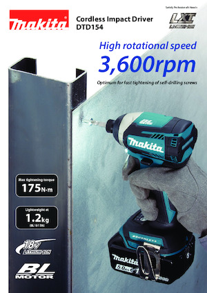 Cordless Impact Drivers & Wrenches Makita DTD154