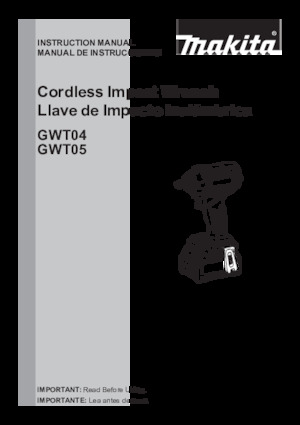 Cordless Impact Drivers & Wrenches Makita GWT04D