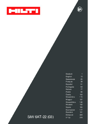 Akülü Darbeli Matkaplar ve Anahtarlar Hilti SIW 6AT-22