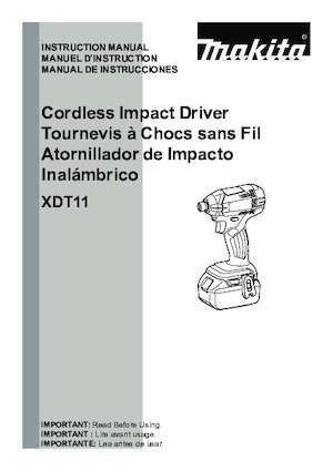 Akülü Darbeli Matkaplar ve Anahtarlar Makita XDT11Z