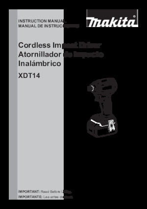 Cordless Impact Drivers & Wrenches Makita XDT14Z