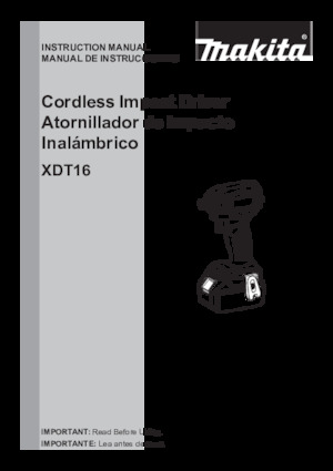 Cordless Impact Drivers & Wrenches Makita XDT16Z 
